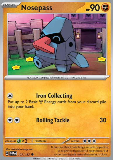 #107 Nosepass Obsidian Flames