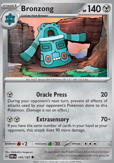 #145 Bronzong Obsidian Flames