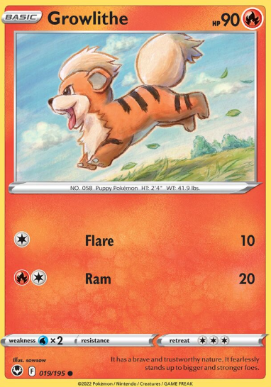 #019 Growlithe  Silver Tempest