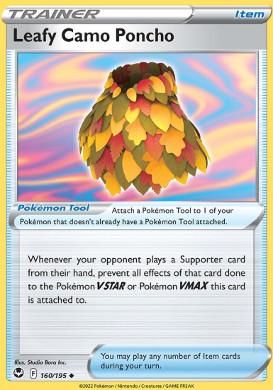 #160 Leafy Camo Poncho Silver Tempest