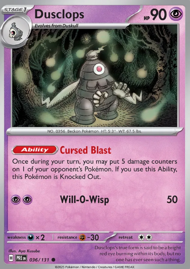 #036 Dusclops Prismatic Evolutions