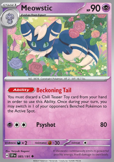 #085 Meowstic Surging Sparks