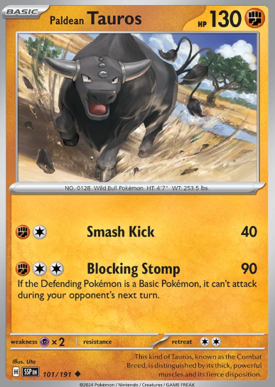 #101 Paldean Tauros Surging Sparks
