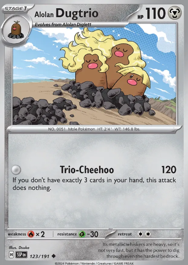 #123 Alolan Dugtrio Surging Sparks