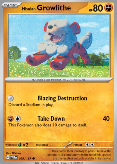 #099 Twilight Masquerade Hisuian  Growlithe