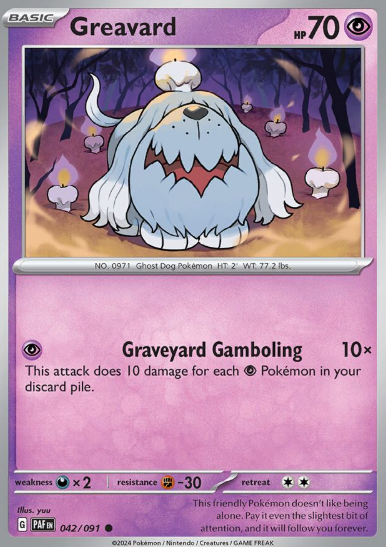 #042 Paldean Fates Greavard