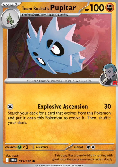 #095 Team Rocket's Pupitar Destined Rivals