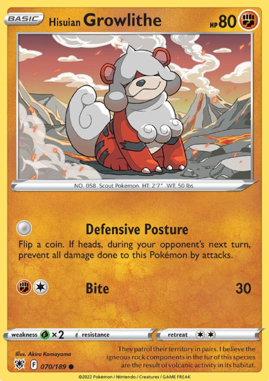 #070 Hisuian Growlithe Sword & Shield  Astral Radiance