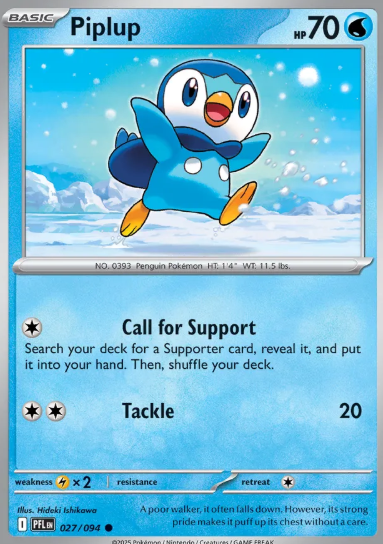 #027 Piplup  Mega Evolution Phantasmal Flames