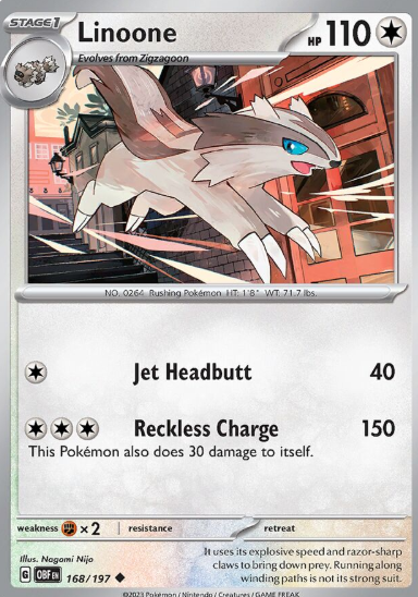 #168 Linoone  Obsidian Flames