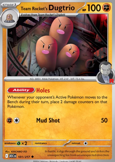 #101 Team Rocket's Dugtrio  Mega Evolution Ascended Hero