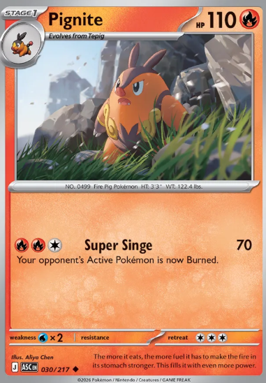 #030 Pignite Mega Evolution Ascended Hero