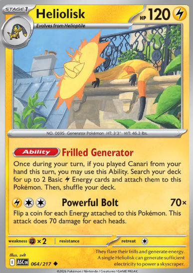 #064 Heliolisk Mega Evolution Ascended Hero