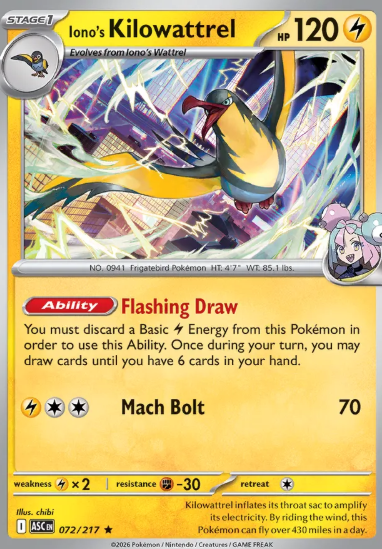 #072 Iono's Kilowattrel Mega Evolution Ascended Hero