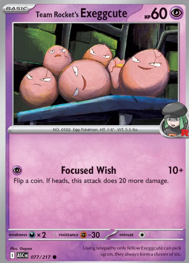 #077 Team Rocket's Exeggcute Mega Evolution Ascended Hero