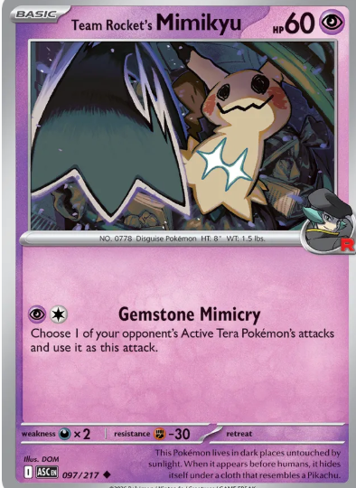 #097 Team Rocket's Mimikyu Mega Evolution Ascended Hero