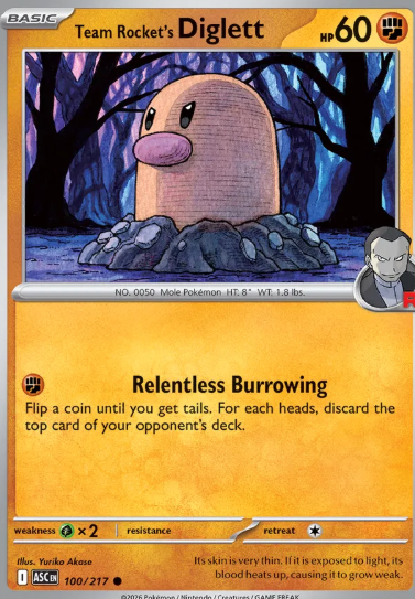 #100 Team Rocket's Diglett Mega Evolution Ascended Hero