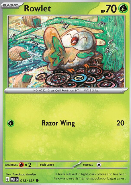 #013 Rowlet Obsidian Flames