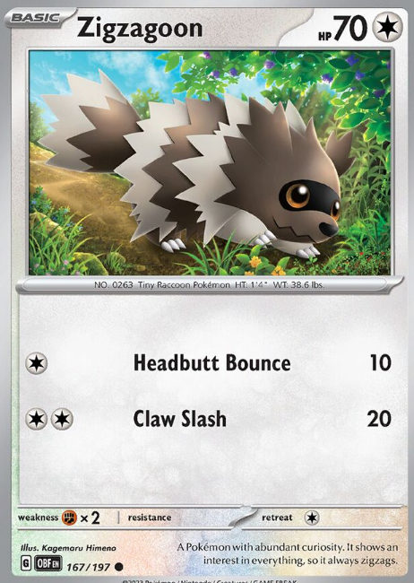 #167 Zigzagoon Obsidian Flames