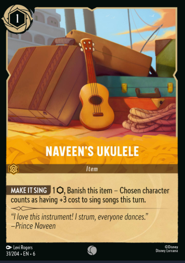 #031 Naveen's Ukulele - Disney Lorcana Azurite Sea