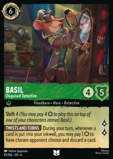 #091 Basil - Disney Lorcana Azurite Sea