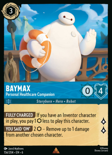 #156 Baymax - Disney Lorcana Azurite Sea