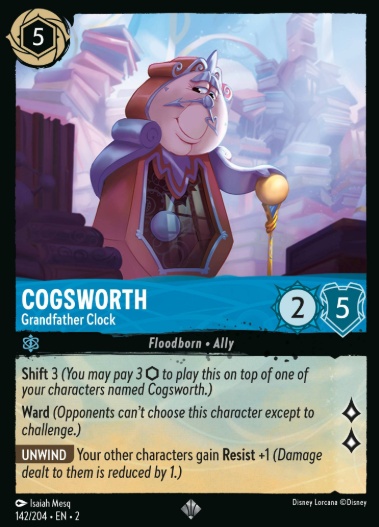 #142 Cogsworth - Disney Lorcana Rise of the Floodborn