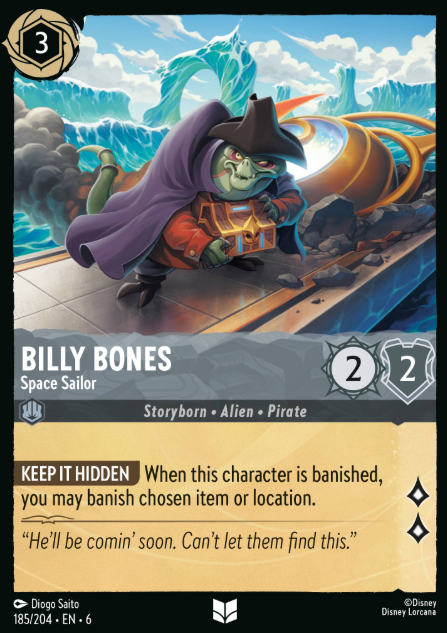 #185 Billy Bones - Disney Lorcana Azurite Sea