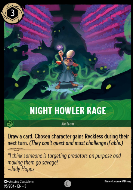 #095 Night Howler Rage - Disney Lorcana Shimmering Skies