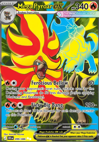 #099 Mega Pyroar EX Mega Evolution Chaos Rising