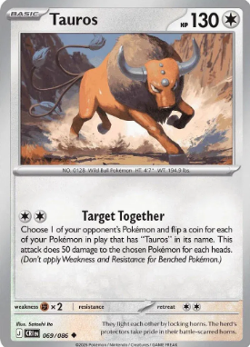 #069 Tauros Mega Evolution Chaos Rising