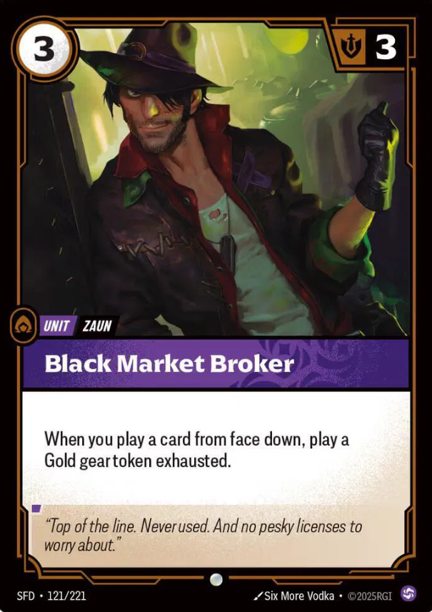 #121 Black Market Broker - Riftbound Spiritforged