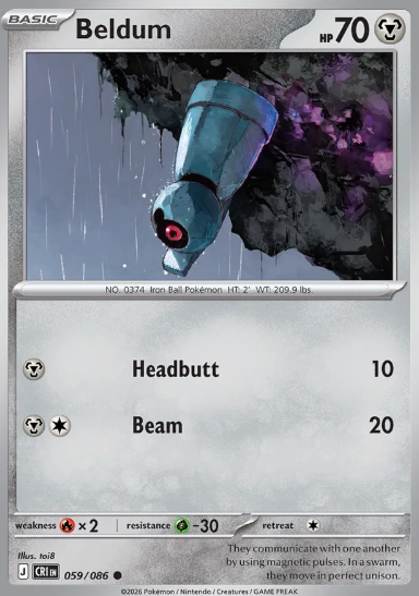 #059 Beldum Mega Evolution Chaos Rising