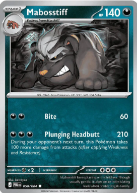 #058 Mabosstiff Mega Evolution Pitch Black