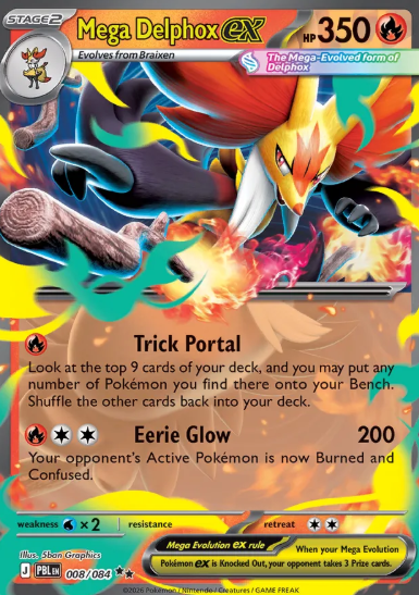#008 Mega Delphox EX  Mega Evolution Pitch Black