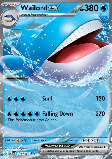#016 Wailord EX  Mega Evolution Pitch Black