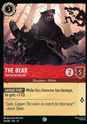 #112 The Bear - Common - Disney Lorcana Attack of the Vine