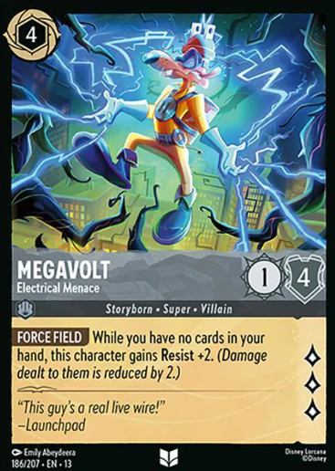 #186 Megavolt - Uncommon - Disney Lorcana Attack of the Vine