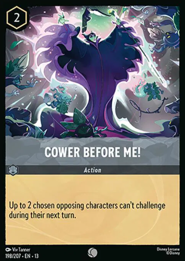 #198 Cower Before Me  - Common - Disney Lorcana Attack of the Vine
