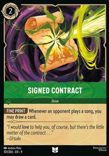 #101 Signed Contract - Uncommon - Disney Lorcana Fabled