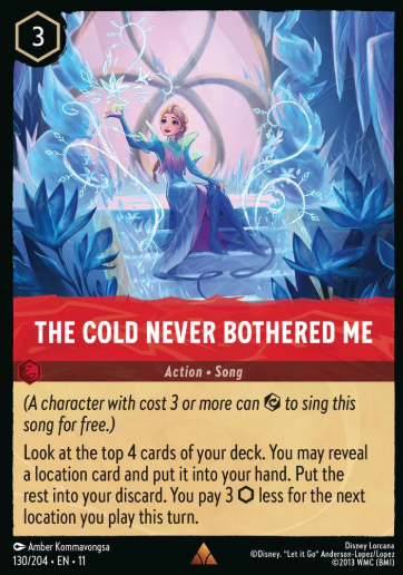 #130 The Cold Never Bothered Me - Rare - Disney Lorcana Winterspell