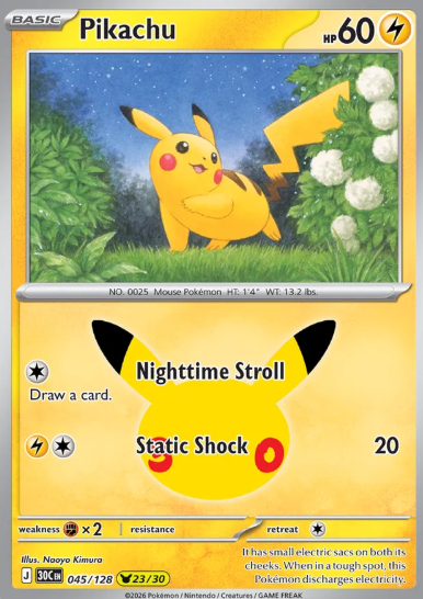 #045 Pikachu (23/30) 30th Celebrations