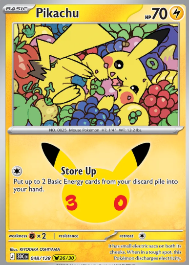 #048 Pikachu (26/30) 30th Celebrations