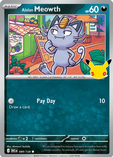 #089 Alolan Meowth 30th Celebrations