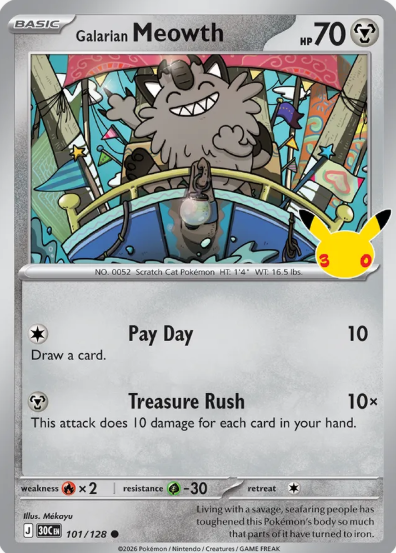 #101 Galarian Meowth 30th Celebrations