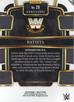 #029 Batista Base Red and Blue WWE Select 24