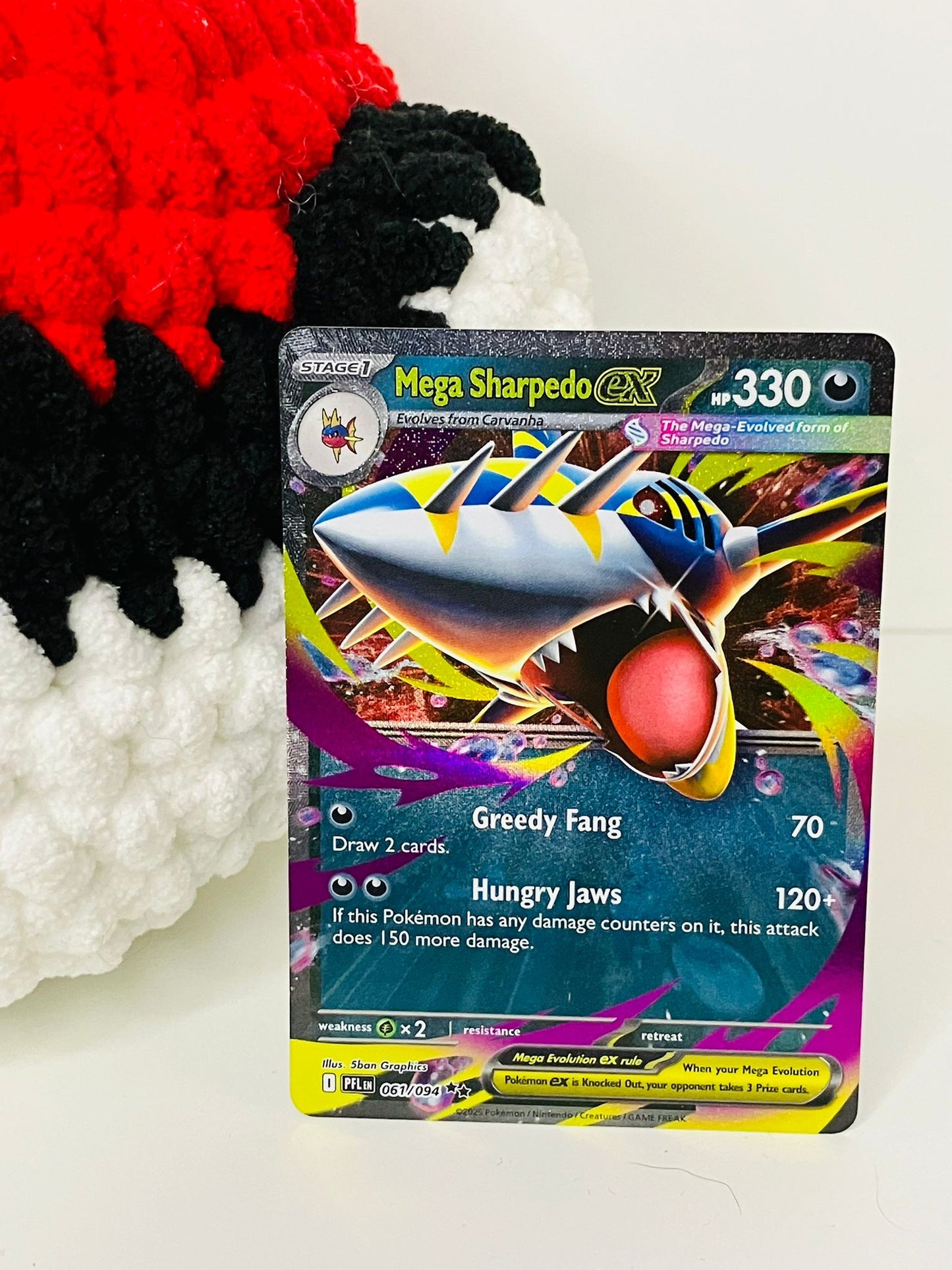 Mega Sharpedo EX Mega Evolutions Phantasmal Flames  Mint Pack Fresh