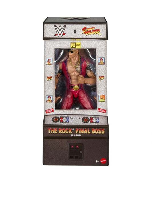 WWE Elite Collection Series X Street Fighter Figure The Final Boss The Rock /Bison