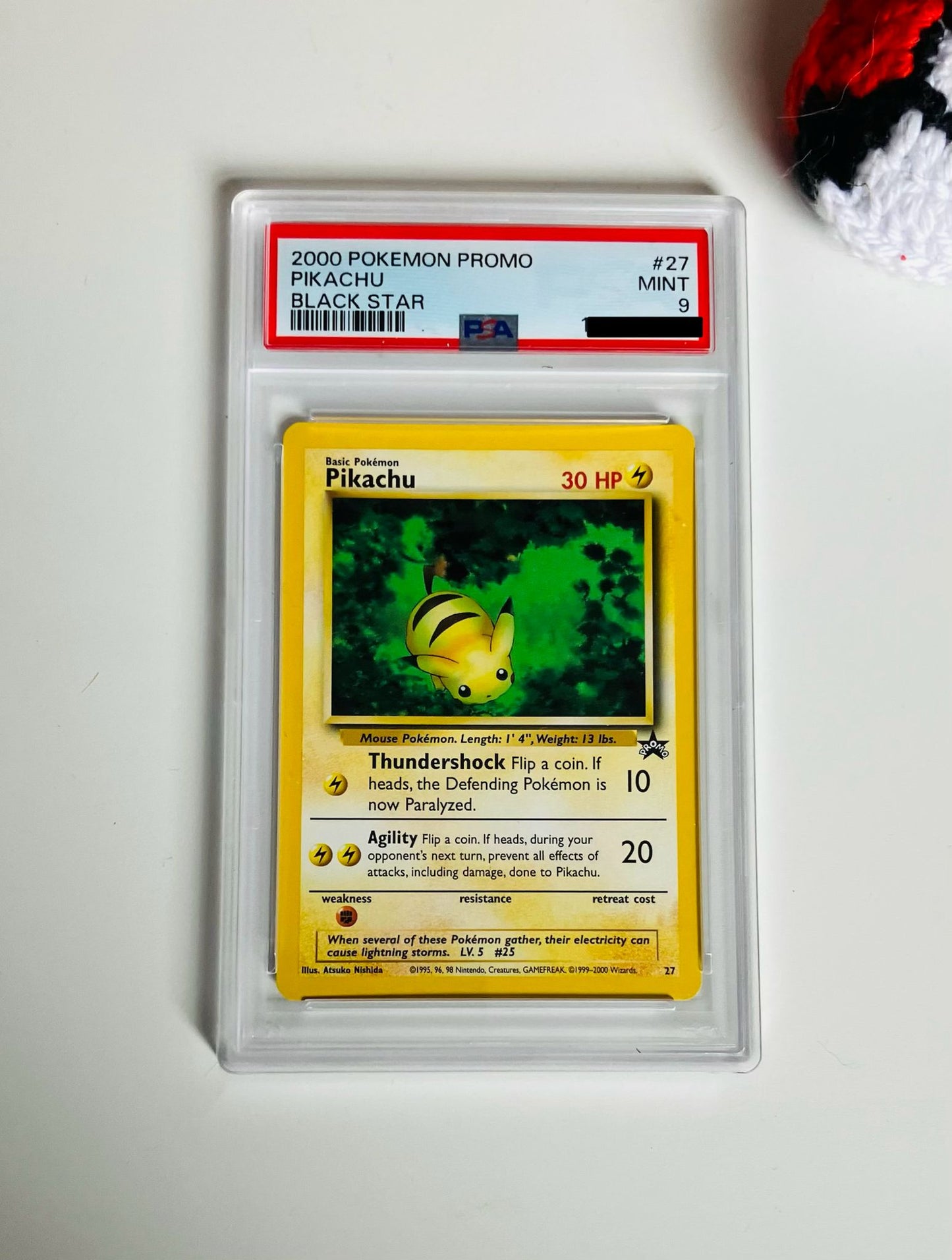 PSA 9 Pikachu #027 Pokemon 2000 (WOTC) Black Star Promo