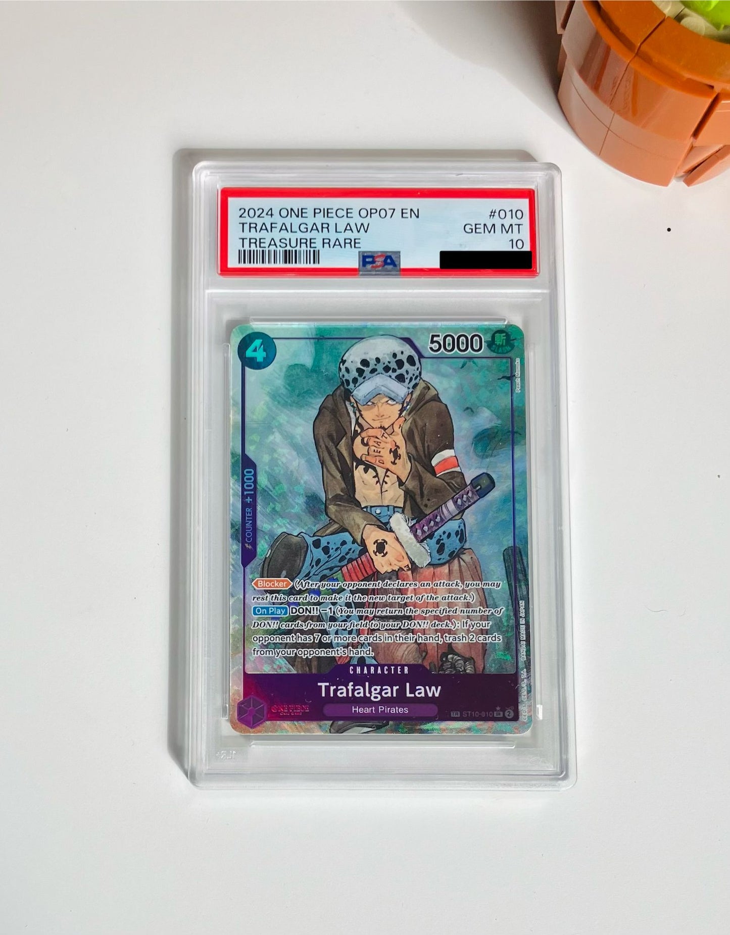 PSA 10 Trafalgar Law #010 One Piece OP-07 2024